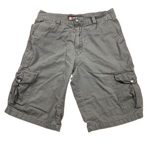 Southpole Cargo Shorts Mens Size 32 Gray Leg Rip Stop Hip Hop Skater Y2K Style